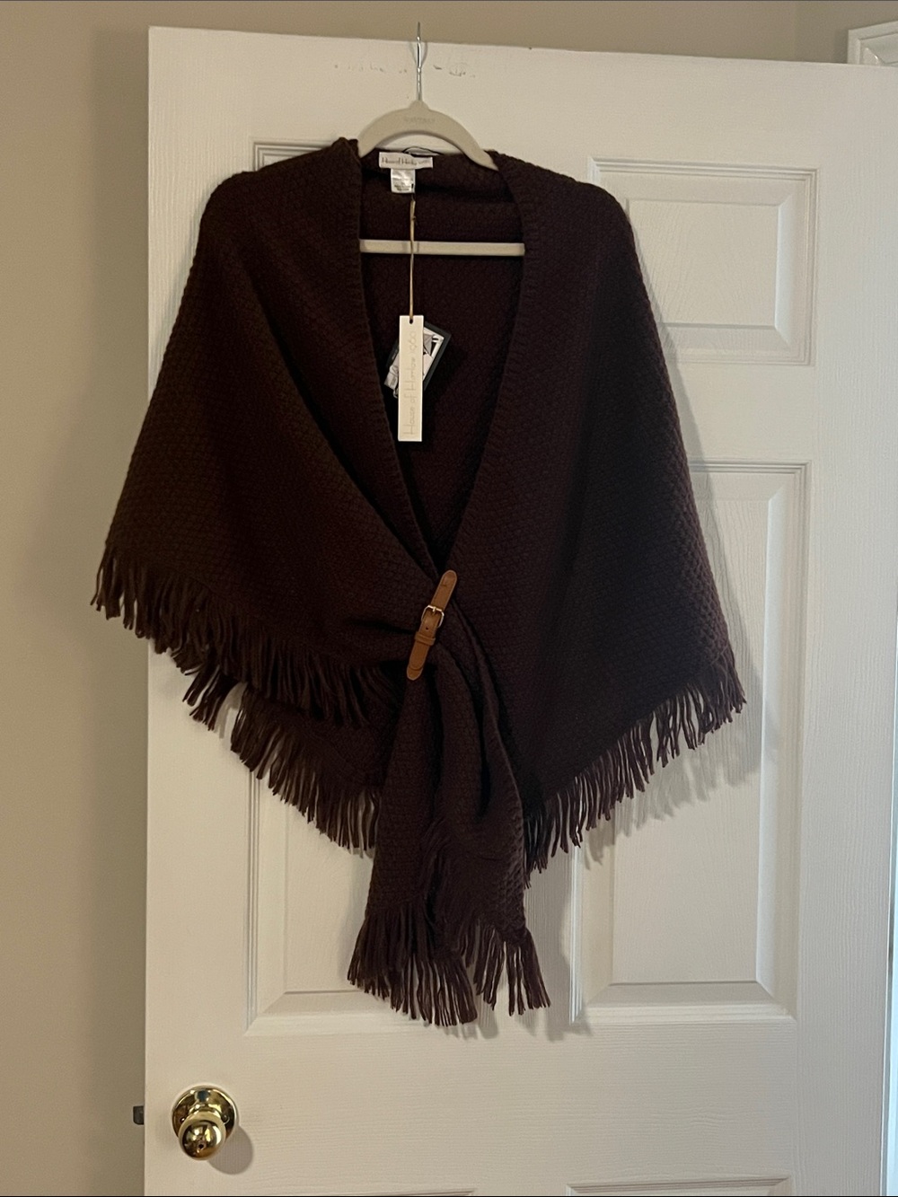 House of Harlow 1960 Brown Knit Fringe Wrap
